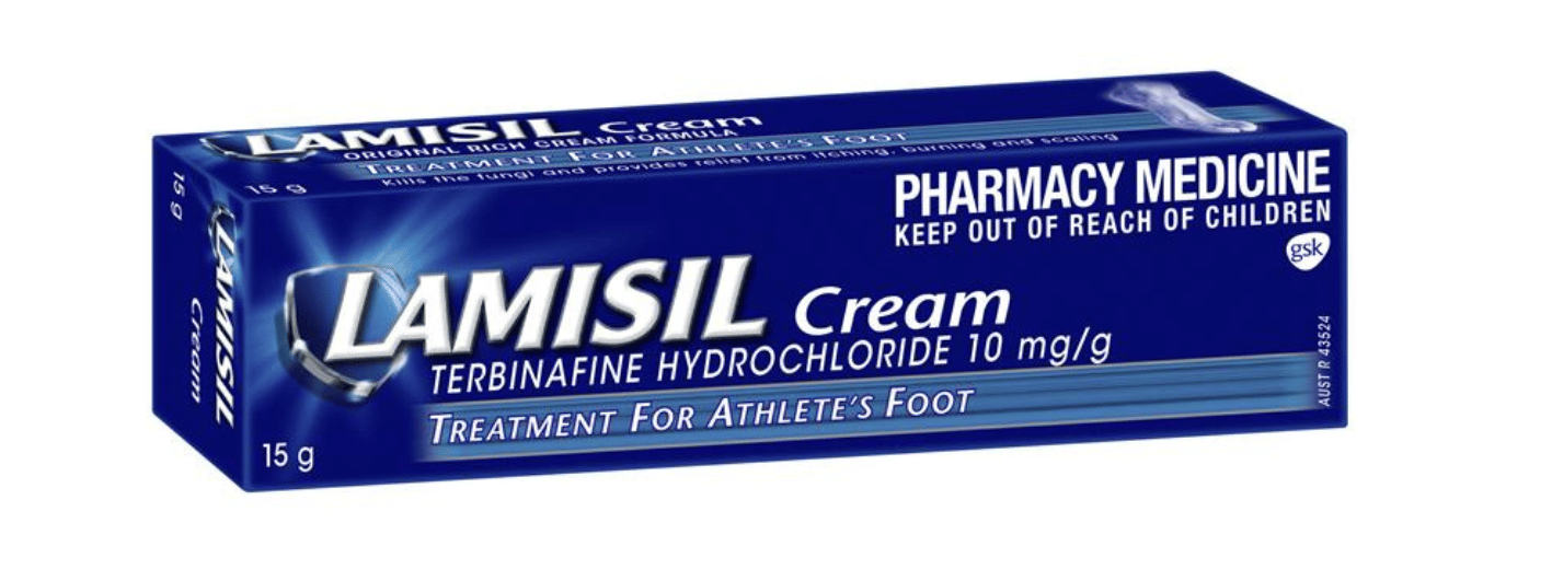 purple box labelled lamisil