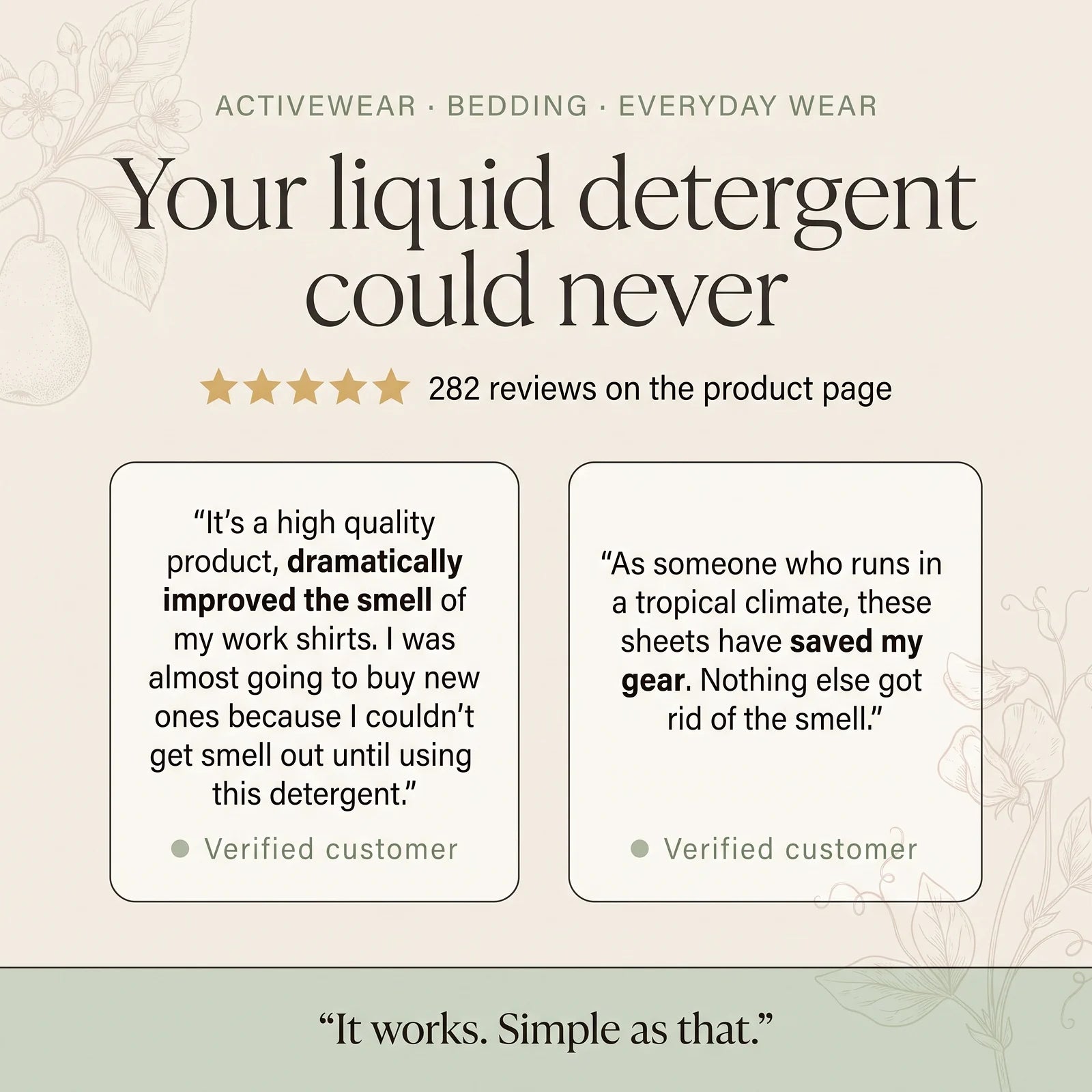(NEW) Antibacterial & Antifungal Laundry Detergent Sheets (Petal & Pear)